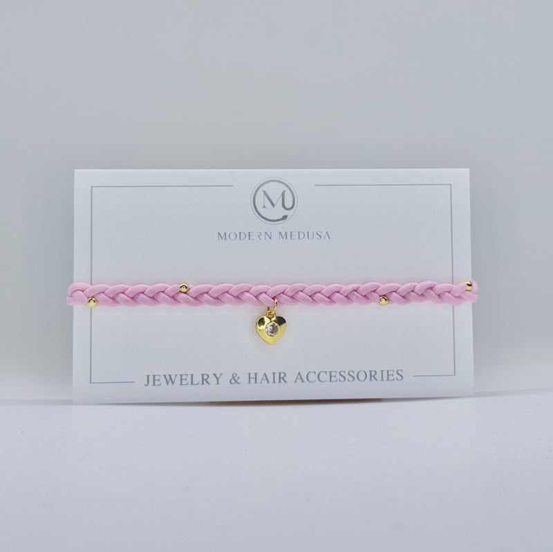 Heart Charm Bracelet - 14k Gold Filled Heart & Cubic Zirconia