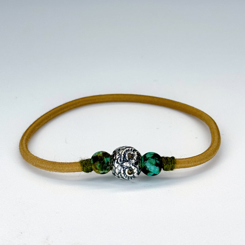 Little Owl - Sterling Silver Owl & African Turquoise Bracelet