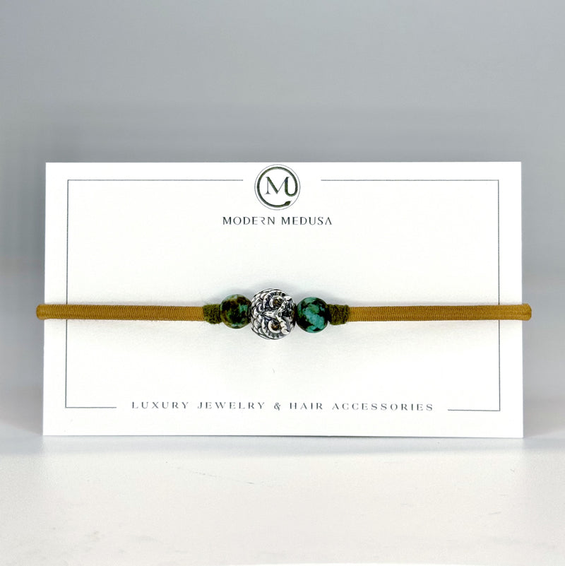 Little Owl - Sterling Silver Owl & African Turquoise Bracelet