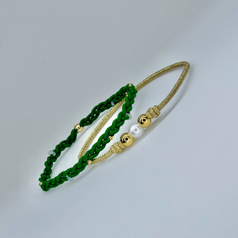 Emerald Isle Stack - Freshwater Pearl, Aventurine & Gold Fill Set