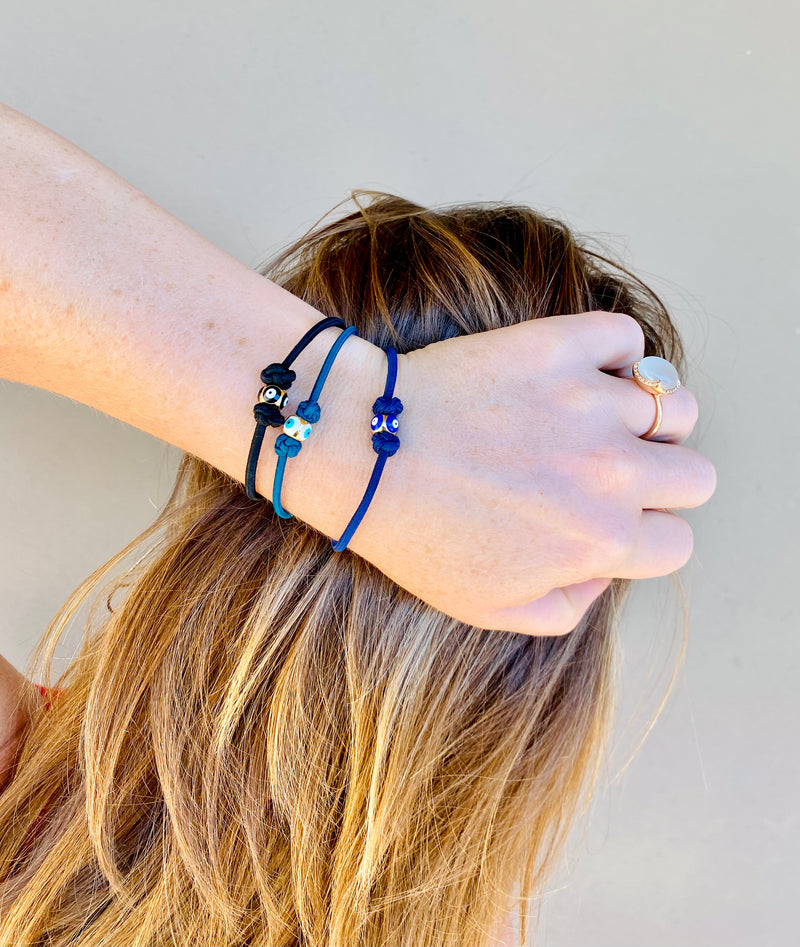 A Little Bit of Luck - Gold Fill & Enamel Mati Evil Eye Bracelet