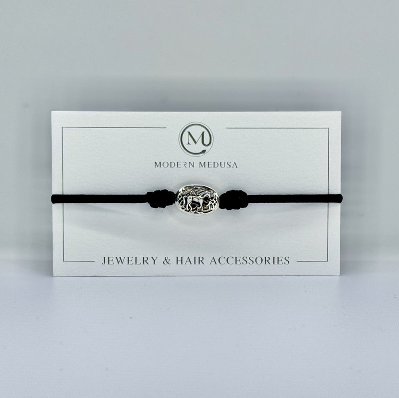 Equus - Sterling Silver Horse & Black Onyx Equestrian Bracelet