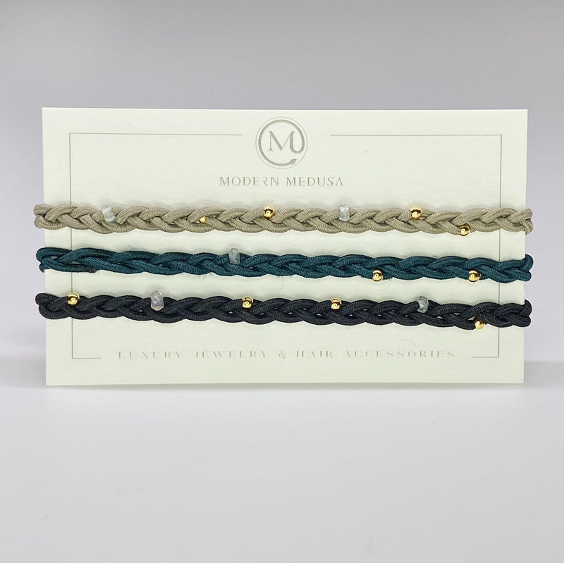 Gaia Stack - Sapphire, Tanzanite & Aquamarine Gold Fill Stack