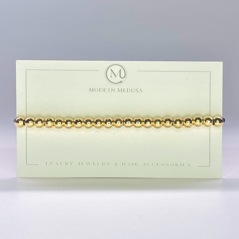 Bada Bling - Timeless 5mm Gold Fill or 9k Solid Gold Bead Bracelet