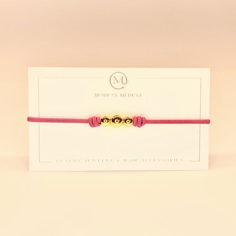 Trifecta Brilliance - Minimalist Gold Fill Bead Statement Bracelet