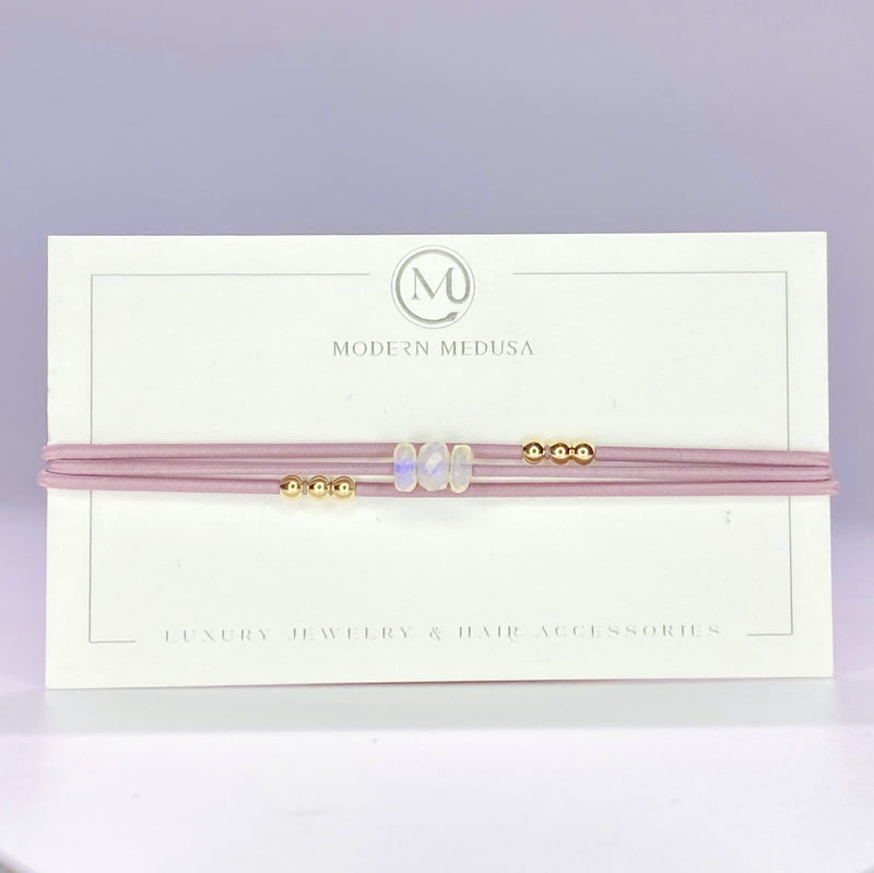 Lavender Haze - Ethiopian Welo Opal & 9k Solid Gold Bracelet
