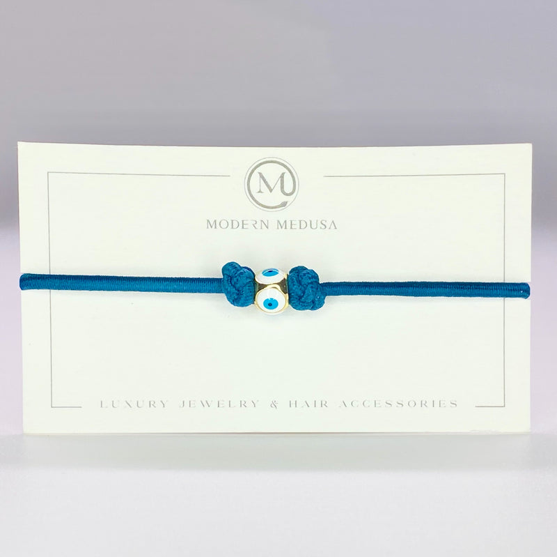 A Little Bit of Luck - Gold Fill & Enamel Mati Evil Eye Bracelet