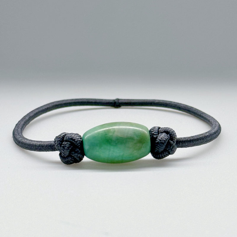 Aphros - Dragon Skin Agate & Grey Cord Coastal Bracelet