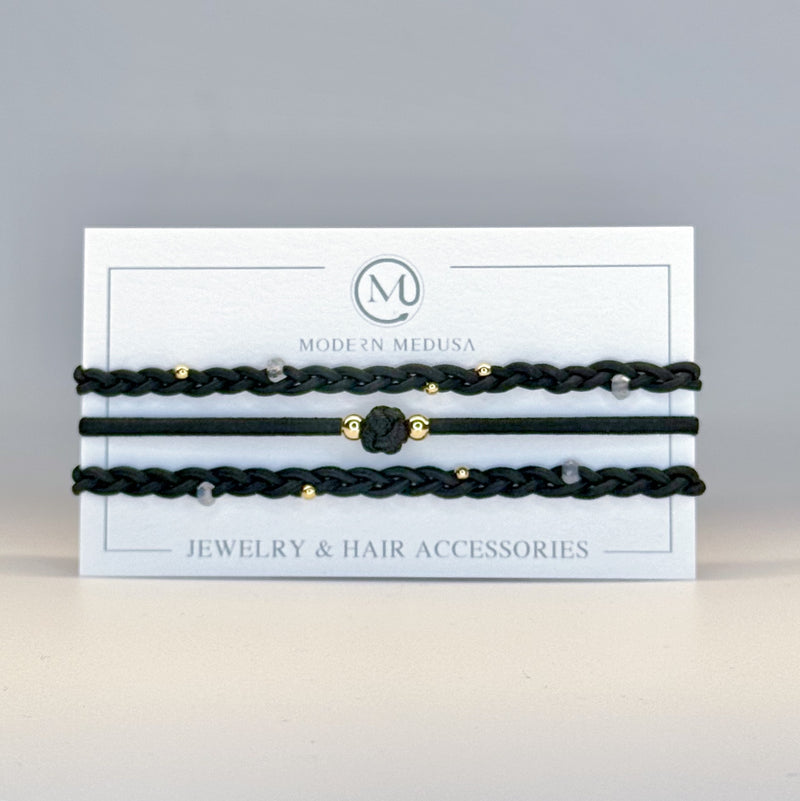 Angie's Lucky Stack - Moonstone & Gold Fill Elastic Bracelet Set