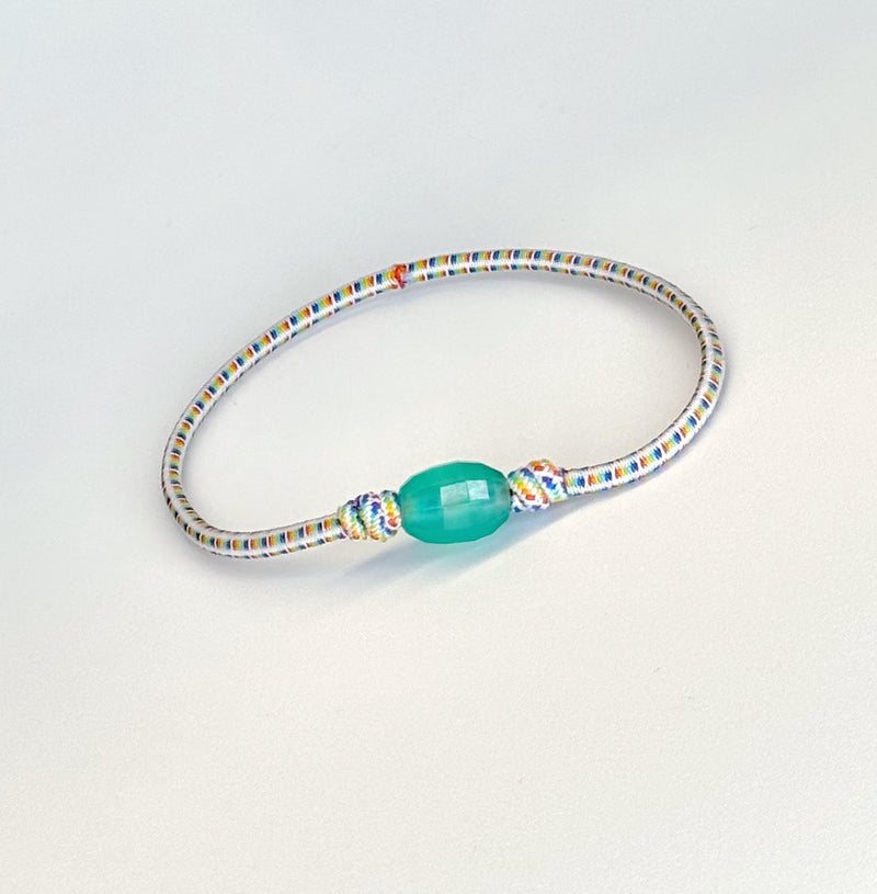 PRIDE - Rainbow Tribute Bracelet with Green Onyx Bead