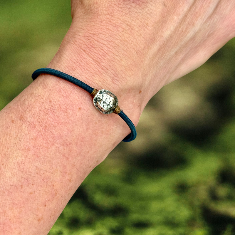 Tortoise Band - Sterling Silver Tortoise & Tiger's Eye Bracelet