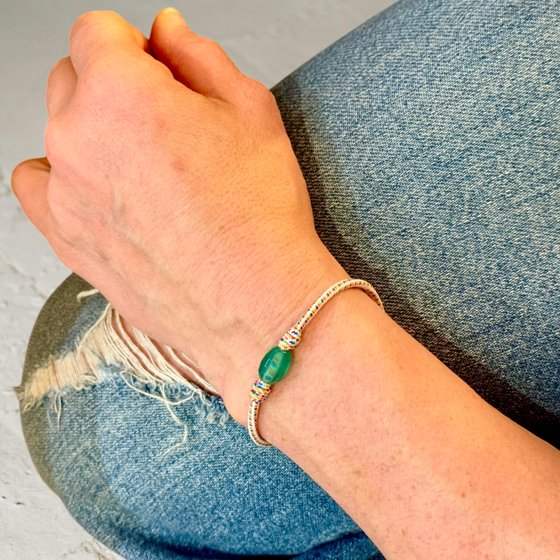 PRIDE - Rainbow Tribute Bracelet with Green Onyx Bead