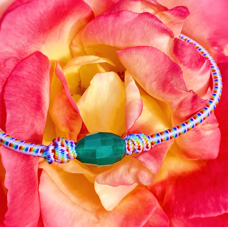 PRIDE - Rainbow Tribute Bracelet with Green Onyx Bead
